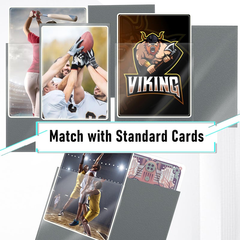 Kitoyz 500 Pcs Card Sleeves for Trading Card, Matte Card Sleeves Deck Card Protectors Compatible with Baseball Cards, Sports Cards, Game Cards (Grey) - Image 4